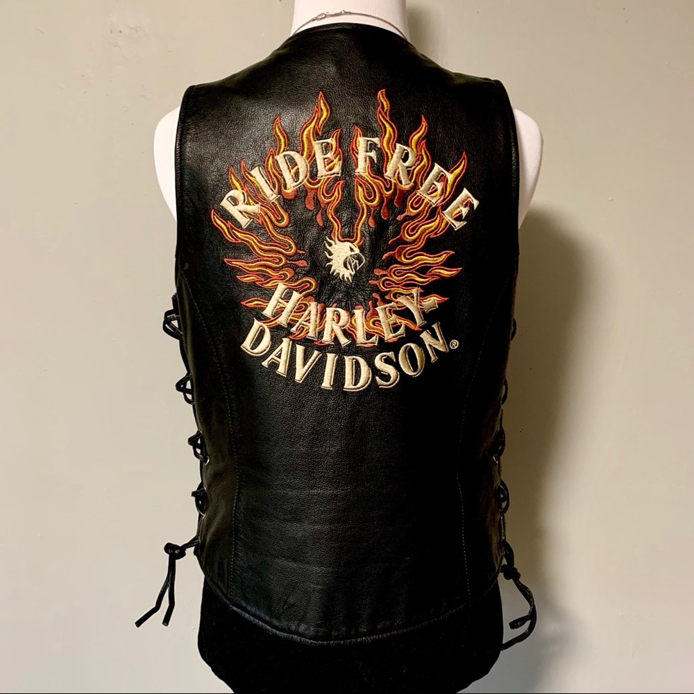 🔥Ride Free Harley Davidson Genuine Leather Vest